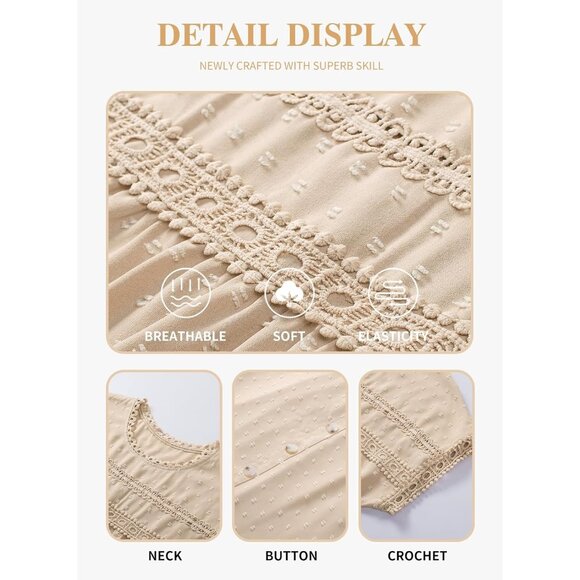 Plus Size Women’s Short Sleeve Crochet Lace Top Casual Blouse 1X-5X - Picture 5 of 5